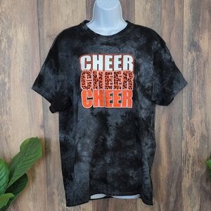 Gildan Navy Tie-Dye Cheer Tee with Orange Print "Coach Dakota" L         310A